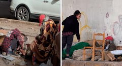 Joven del Reino Unido que fue rescatada debajo de puente en Cusco es vista nuevamente en el lugar ayudando a adulto mayor