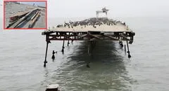 Así luce el Muelle Fiscal de Pisco luego de que potente oleaje anómalo destruyera parte de su estructura