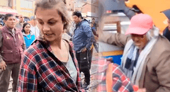 Retiran a turista inglesa del puente Belén y trasladan a anciano indigente a un lugar de resguardo en Cusco