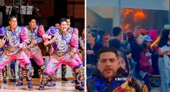 Cabeza de dragón se incendia y genera terror durante presentación de grupo Morenos Ardientes en concurso de caporales