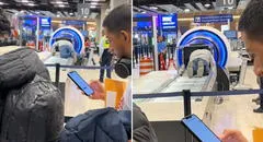 Peruano ingresa a faja transportadora de equipaje en nuevo Aeropuerto Jorge Chávez y usuarios quedan intrigados