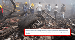 Boeing se pronuncia tras el accidente de su avión modelo 787 que se estrelló en la India con 242 personas a bordo