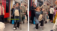 Johanna San Miguel canta ‘Cervecero’ en metro de Europa y usuarios resaltan insólito detalle: "Amo como lleva la mochila"