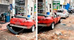 Bloques de ladrillos aplastan vehículos estacionados en calle de Independencia durante temblor de 6,1 que sacudió Lima y Callao