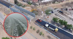 Gran congestión vehicular en la autopista Ramiro Prialé tras inicio de obras en avenida Pedro Ruiz Gallo en Ate