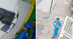 Veterinario en Comas sale corriendo de clínica tras sismo de 6,1 junto a gatito que estaba conectado a una botella de suero