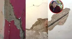 Adulta mayor exige que "tumben" su casa en SJL tras fuertes rajaduras en paredes y techo