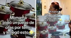 Mujer pidió un juego de ollas en Temu, pero lo que recibió desató un sinfín de risas: "Reír para no llorar"