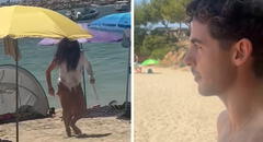 Joven no veía a sus amigos desde hacía un año y los sorprendió en la playa disfrazado de náufrago: reacción es viral
