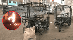 Delincuentes prenden fuego a dos mototaxis en calle de SMP: empresa de transporte recibía amenazas