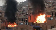 Fuerte incendio afectó vivienda en Puente Piedra: cuatro unidades de bomberos atendieron el siniestro