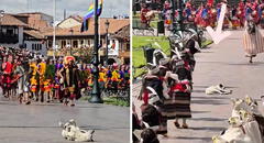 Perrito se queda dormido en pleno Inti Raymi y actores decidieron no molestarlo: “El favorito del inca”