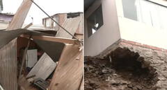 Pánico en el Rímac: muralla de piedras colapsa, sepulta vivienda y deja otra suspendida en el aire