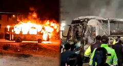 Extorsionadores incendiaron un bus con el chofer dentro en Trujillo: el conductor logró escapar