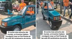 El auto más estrecho del mundo: inventor crea un vehículo de solo 50 centímetros de ancho