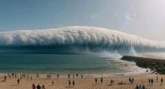 Impresionantes imágenes del "tsunami de nubes" que azota las playas de Portugal