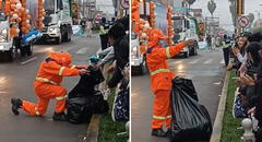 Trabajador de Chorrillos baila mientras recoge basura y se roba el show en corso: "Merece aumento"
