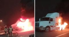 Tráiler de golosinas termina calcinado en pleno puente Santa Anita debido a cortocircuito: pasajeros lograron salir a tiempo