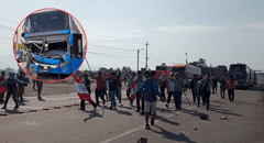 Panamericana Sur bloqueada: protesta de mineros deja vehículos varados y pasajeros heridos por ataque a buses en Ica