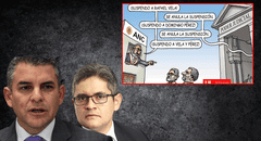 Suspensiones anuladas: Carlincatura expone los ataques del jefe de la ANC contra Domingo Pérez y Rafael Vela