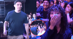 Curwen sorprende con tierno beso a su novia Carla en evento de 'Habla Good' en el teatro Canout