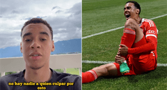 Jamal Musiala reaparece en las redes sociales tras su grave lesión y manda un mensaje de optimismo: "No hay que culpar a nadie"