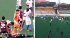 Partido de Universitario en la Liga 3 terminó en pelea: jugadores, cuerpo técnico e hinchas se enfrascaron en batalla campal