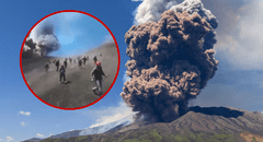 Impactante video muestra la furiosa erupción del volcán Etna y a decenas de turistas huyendo aterrados en Italia