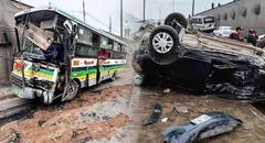 Impactante choque entre cúster y auto en la avenida Néstor Gambetta deja 11 heridos en Ventanilla