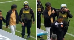 Ángel Comizzo fue expulsado ante Sporting Cristal, pero no se quiso ir y la policía tuvo que sacarlo