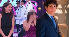 Hijo de María Pía Copello sorprende al aparecer por primera vez en televisión nacional y le cumple anhelado sueño a quinceañera