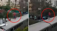 Captan a hombre disfrazado de Spider-Man corriendo sobre los trenes de López Aliaga: “Está buscando al Dr. Octopus”