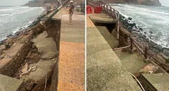 Cierran playa La Herradura tras caída del malecón en Chorrillos: Defensa Civil intervino la zona
