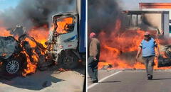 Al menos 3 muertos en trágico accidente en Panamericana Sur: choque entre dos vehículos terminó en incendio
