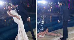 Novio deja caer a su esposa a la piscina en plena sesión de fotos: "¿Fue planeado?"