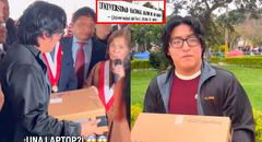 Premian a ‘Gusano Legendario’ de la UNMSM con una laptop durante almuerzo especial por Fiestas Patrias: “Valió acampar una semana”
