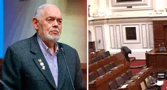 Jorge Montoya se cae durante sesión del Congreso: sufrió un corte en la frente y salió en ambulancia