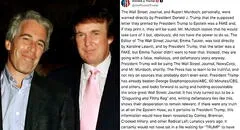 Trump demanda a WSJ por publicar una carta subida de tono que el presidente de EEUU habría escrito a Jeffrey Epstein