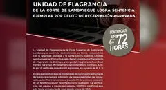 Unidad de Flagrancia de la Corte de Lambayeque logra sentencia ejemplar por delito de receptación agravada