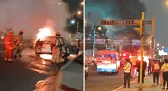 Auto se incendia en el Rímac en vías hacia Acho: no se reportan heridos ni fallecidos, según bomberos