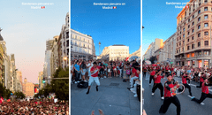 Peruanos tomaron las calles de Madrid con increíble banderolazo y usuarios comentan: "El inca Atahualpa estaría orgulloso"