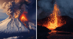 Captado en video: el volcán Klyuchevskoy entra en erupción tras el devastador terremoto de Kamchatka en Rusia