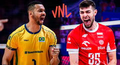 Brasil vs Polonia vóley EN VIVO, semifinal VNL 2025 masculina: horario y canal confirmado