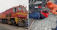 Fiscalizador sobrevive tras ser arrastrado por tren al rescatar a una niña de las vías en Callao