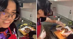 Tiktoker peruana casi incendia su cocina por leer comentarios durante transmisión: “¿Qué se quema? ¿Cómo?”