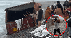 Contenedor que cayó en muelle del Callao terminó en playa de Chancay: vecinos encontraron sillas y mesas