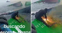 Buzo es captado cortando contenedor en el mar del Callao y redes estallan: “Ellos ya habrían sacado el Titanic”