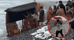 Contenedor que cayó en muelle del Callao terminó en playa de Chancay: vecinos encontraron sillas y mesas