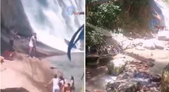 Derrumbe de grandes rocas en catarata Velo de la Novia en Ucayali deja dos muertos y cerca de 8 heridos