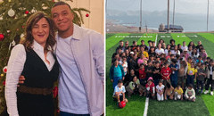 Mamá de Kylian Mbappé llegó a Ancón para ver los avances de la fundación de su hijo en Perú: también ayudó a una olla común